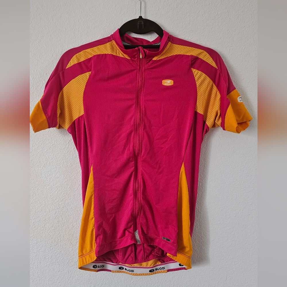 Sugoi Women Vibrant Pink and Orange Cycling Jersey Medium